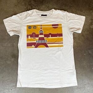 Blue Blue Japan Tokyo Tower Graphic T-Shirt White womens Size Small Medium